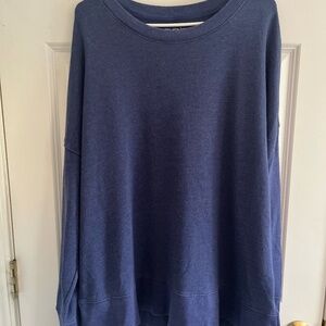Time And Tru Blue Solid Color Plain Crewneck Sweater, XXXL (22)